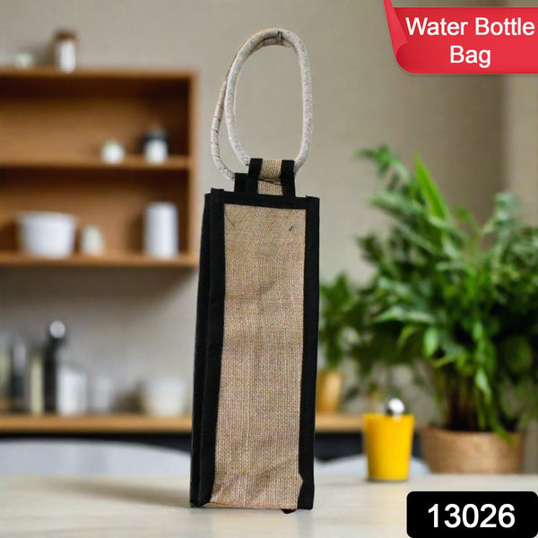 13026 Jute Water Bottle Bag, Wine Bottle Gift Bag / Bottle Carry Bag / Water Bottle Cover Reusable and Eco-friendly And Handle for men & women for Office, Gift Bag  (1 Pc)