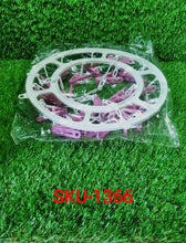 1366 Plastic Round Cloth Drying Stand Hanger with 18 Clips (Multicolour) 