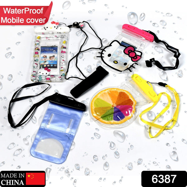 6387 Waterproof Pouch Zip Lock Mobile Cover Under Water Mobile Case For All Type Mobile Phones 